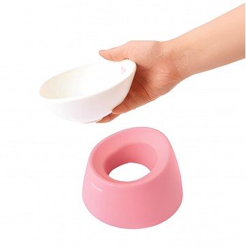 Petz Route Elevated Plastic Bowl White and Pink